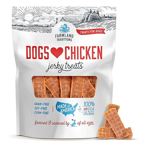 Farmland Traditions Filler Free Dogs Love Chicken Premium Jerky Treats for Dogs, 3 lb. Bag