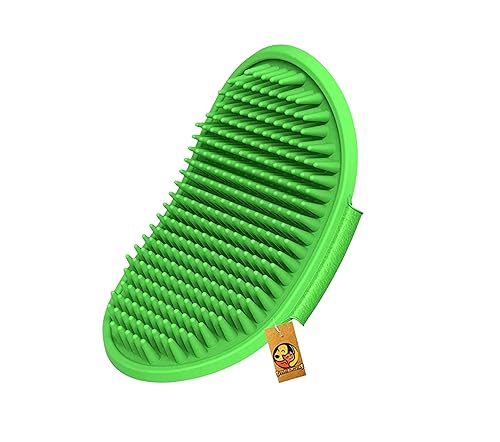 Foodie Puppies Pet Massage Rubber Bath Glove for Dogs, Cats, Rabbit, & Hamster | Grooming Shampoo Washing Soothing Bristles Hand Brush Comb - 1 Piece (Soothing Glove)
