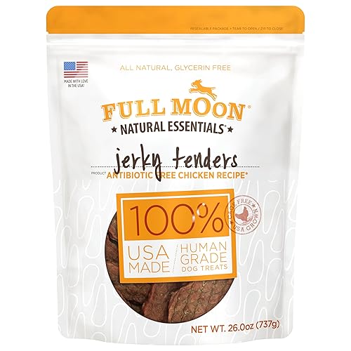 Full Moon Chicken Jerky Tenders Healthy All Natural Dog Treats Human Grade Made in USA 26 oz