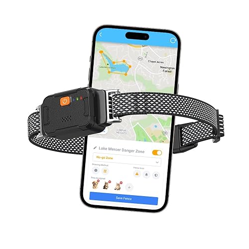 GPS Dog Collar Fence System: 7x24 Real-Time GPS Tracking, Health Monitoring, Virtual Fence, IPx7 Waterproof Design for Dogs and Multi-Pets Virtual Fence & Escape Alerts, 5-Day Battery Life