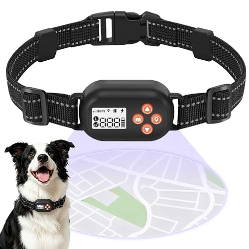 GPS Wireless Dog Fence with No Subscription, 25-999yards Adjustable Boundary, IPX7 Waterproof, Beep Vibration Shock Correction, Outdoor Use, for Dogs Over 18 Lbs