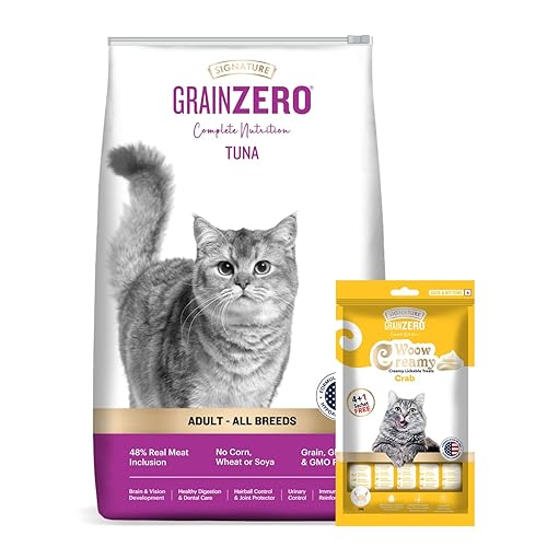 Grain Zero Adult Dry Cat Food 1.2kg + 75g Creamy Treat (Free) | Tuna | 48% Fresh Fish Inclusion, No Grain Formula, No Gluten | Promotes Healthy Skin & Coat | All Breeds