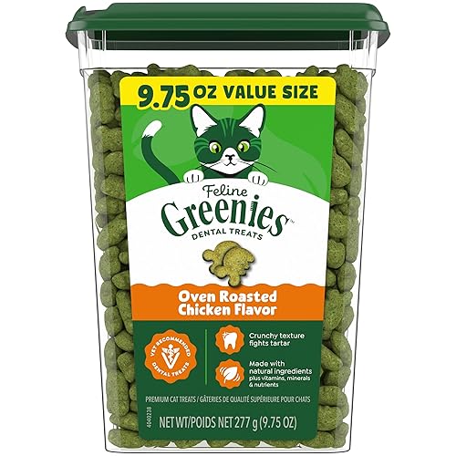 Greenies Cat Treats, Feline Veterinarian-Recommended Adult Natural Dental Cat Treats, Savory Salmon Flavor, 4.6 oz. Pouch
