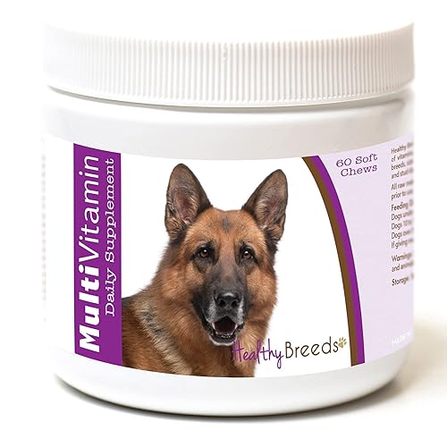 Healthy Breeds Dog Multivitamin Soft Chew for German Shepherd - Over 80 Breeds - Daily Vitamin and Mineral Supplement - 60 Count