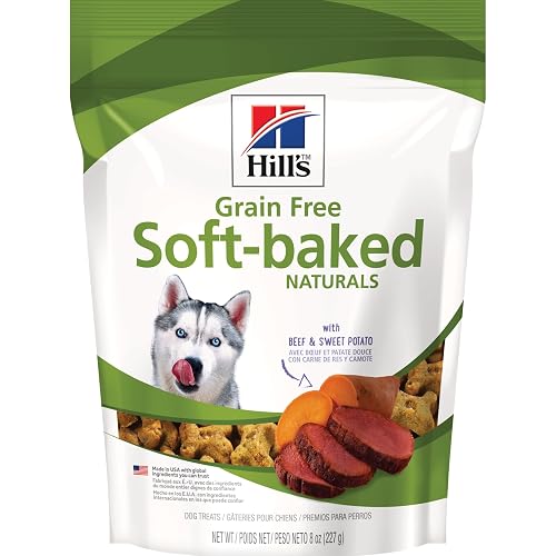 Hill's Grain Free Soft-Baked Naturals Dog Treats, Beef & Sweet Potato, 8 oz. Bag