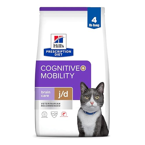 Hill's Prescription Diet Brain Care + j/d Joint Care Dry Cat Food, Salmon, 4 lb. Bag