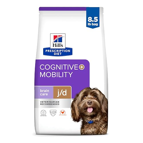 Hill's Prescription Diet Brain Care + j/d Joint Care Dry Dog Food, Chicken, 8.5 lb. Bag
