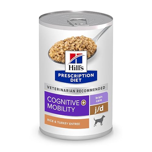 Hill’s Prescription Diet Brain Care + j/d Joint Care Wet Dog Food, Rice & Turkey, 13 oz. Cans, 12-Pack