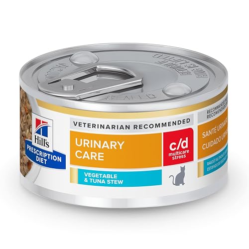 Hill's Prescription Diet c/d Multicare Stress Wet Cat Food, Vegetable & Tuna Stew, 2.9 oz. Cans, 24-Pack
