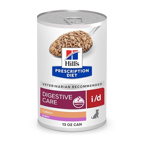Hill's Prescription Diet i/d Digestive Care Puppy Wet Dog Food, Turkey, 13 oz. Cans, 12-Pack