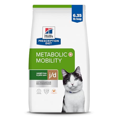 Hill's Prescription Diet j/d Joint Care + Metabolic Weight Care Dry Cat Food, Chicken, 6.35 lb. Bag