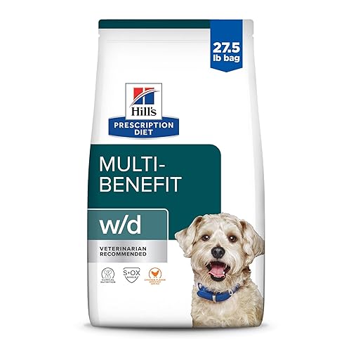 Hill's Prescription Diet w/d Multi-Benefit Digestive/Weight/Glucose/Urinary Management Dry Dog Food, Chicken, 27.5 lb. Bag