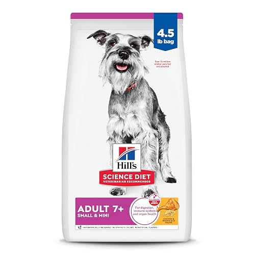 Hill's Science Diet Adult 7+ Small & Mini Dry Dog Food, Chicken & Brown Rice, 4.5 lb. Bag