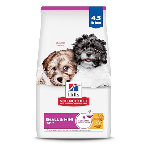 Hill's Science Diet Puppy Small & Mini Dry Dog Food, Chicken & Brown Rice, 4.5 lb. Bag