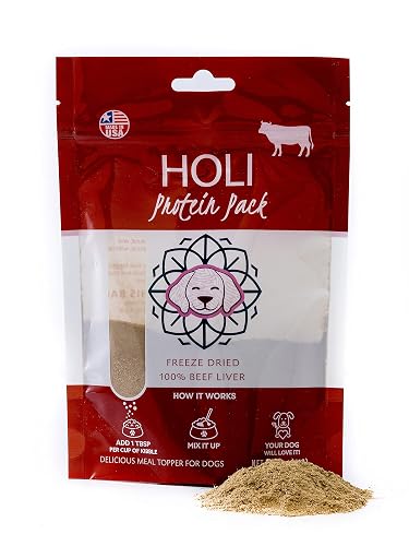 HOLI Beef Liver Powder Dog Food Topper – Freeze Dried Beef Liver Dog Topper for Dry Food – Single Ingredient, Human-Grade Meal Topper for Picky Dogs – Grain Free & All Natural - 2oz