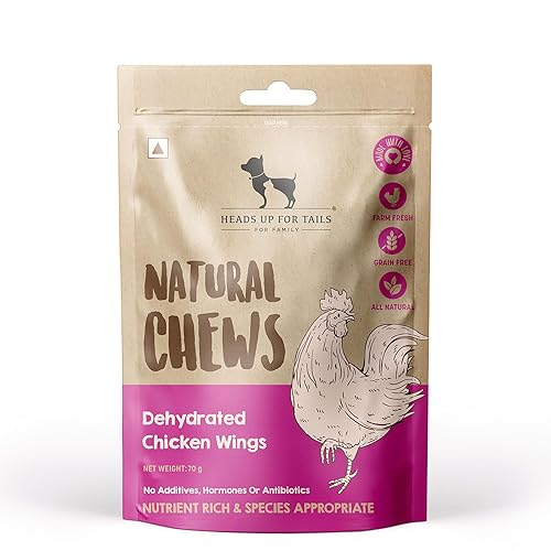 HUFT Natural Chews โ Dehydrated Chicken Wings for Dogs โ 70 gm (Pack of 2) | Single-Ingredient, High-Protein Dog Treats | Grain-Free, Preservative-Free Chews | Supports Joint Health & Dental Hygiene