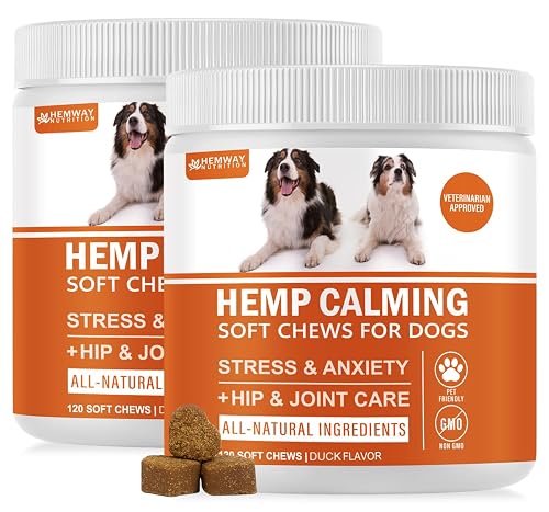 Hеmp Calming Chews for Dogs - Duck Flavor Soft Chews - Dog Calming Treats Supplement for Storm Anxiety, Sleep, Relaxing, Separation Aid, Stress, Hyperactivity Relief - All Ages & Sizes - 240 Count