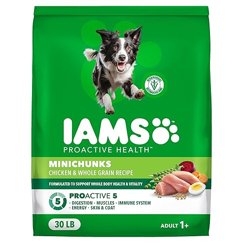 IAMS Proactive Health Adult Minichunks Premium Dry Dog Food, Adult Dog Food Dry Recipe, 30 lb. Bag
