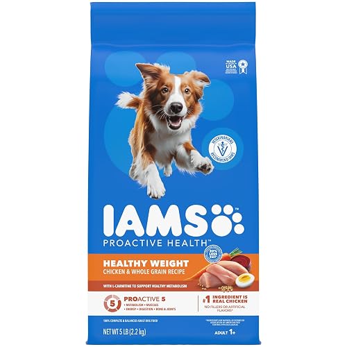 IAMS Proactive Health Healthy Weight Adult Dry Dog Food Chicken & Whole Grain Recipe, 5 lb. Bag