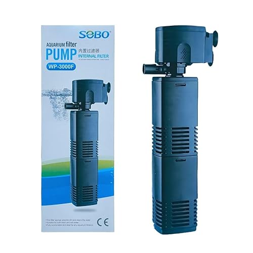 Jainsons Pet Products 4-in-1 Sobo WP-3000F Filter Fully Submersible Aquarium Internal Filter for Fish Tank โ 25W Power, Max Flow Rate 1200 L/H, Water Circulation, Filtration & Aeration System