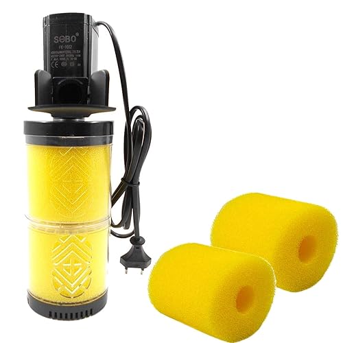 Jainsons Pet Products SOBO FK-1502 3 in 1 Filtration Pump Submersible Aquarium Internal Filter Pump with 2 Extra Sponge for Fish and Turtle Tank and Pond Power: 15W Frequency:50/60Hz Flow Max:1800L/H