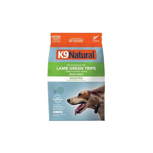 K9 Natural Freeze Dried Dog Food Topper with Verified Ingredients, Organ Meat Blend for Digestive Support, Human-Grade Freeze Dried Puppy Food & Dog Topping, Lamb Green Tripe, 7oz