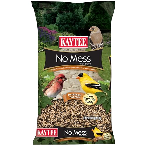 Kaytee No Mess Finch Seed and Nyjer Blend, Attracts Goldfinches, Chickadees, Junos, Finches and Other Wild Birds, 8 Pounds