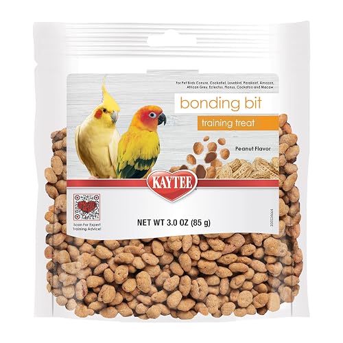 Kaytee Pet Bird Bonding Bits Training Treat for Conures, Cockatiels, Lovebirds, Parakeets, Amazons, African Greys, Ecletus, Pionus, Cockatoos and Macaws, 3 oz