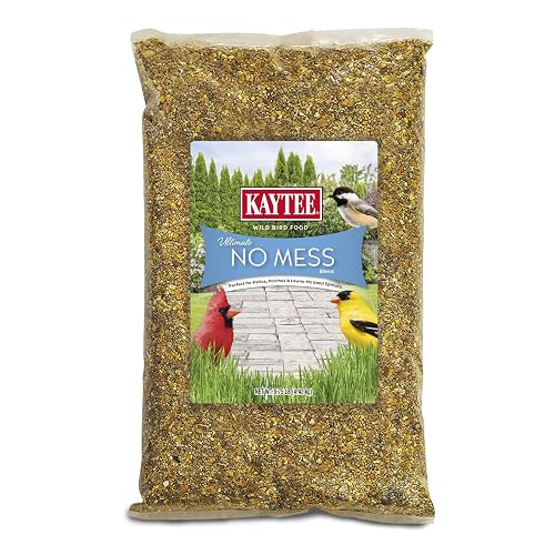 Kaytee Wild Bird Ultimate No Mess Wild Bird Food Seed For Cardinals, Finches, Chickadees, Nuthatches, Woodpeckers, Grosbeaks, Juncos and Other Colorful Songbirds, 9.75 Pound