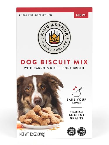 King Arthur Dog Biscuit Mix, Beef Bone Broth & Carrot, Homemade Dog Treats, 12 Oz