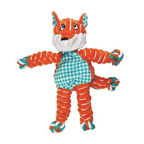 KONG Floppy Knots - Knotted Rope Dog Toy Entices Play - Tug Toy Satisfies Natural Instincts - Dog Supplies with Floppy Design & Minimal Stuffing - Fox, for Medium/Large Dogs