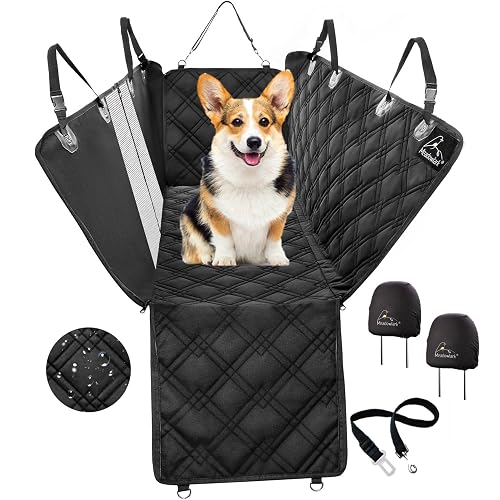Meadowlark Dog Car Seat Cover with Mesh Window, Heavy-Duty Pet Seat Cover for Back Seat, Extra Padded Non-Slip Dog Hammock, Water-Resistant Back Seat Protector for Cars Trucks and SUVs (54" W x 58" L)