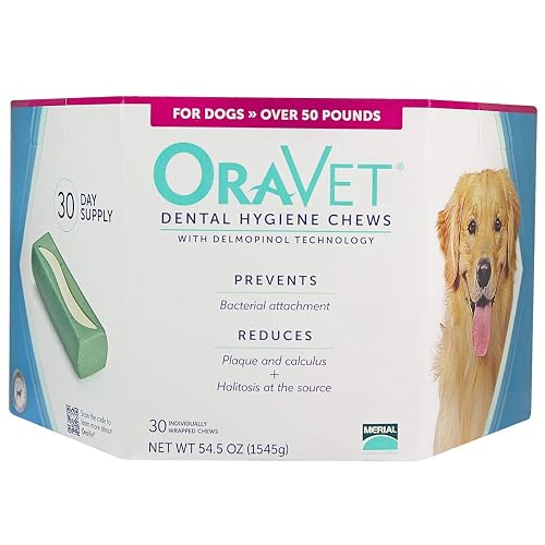 Merial Oravet Dental Hygiene Chew for Large Dogs (50 lbs and over), Dental Treats for Dogs, 30 Count