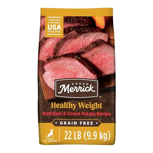 Merrick Premium Grain Free Dry Dog Food Weight Management Dog Food, Wholesome And Natural Kibble, Healthy Weight Recipe - 22.0 lb. Bag