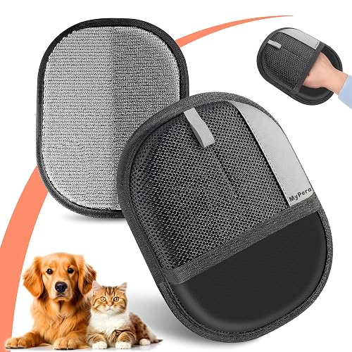MyPera Pet Hair Removal Glove for Dogs & Cats, Newly Upgraded Reusable Electrostatic Pet Hair Glove, Magic Brush Pet Hair Remover Tool for Clothing, Couch, Carpet, Car Seats (1)
