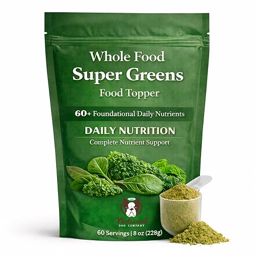 Natural Dog Company Super Greens Food Topper for Dogs, 8oz – Multivitamin & Superfood Powder – Immune, Digestive & Skin & Coat Support – No Fillers or Artificial Preservatives – All Life Stages