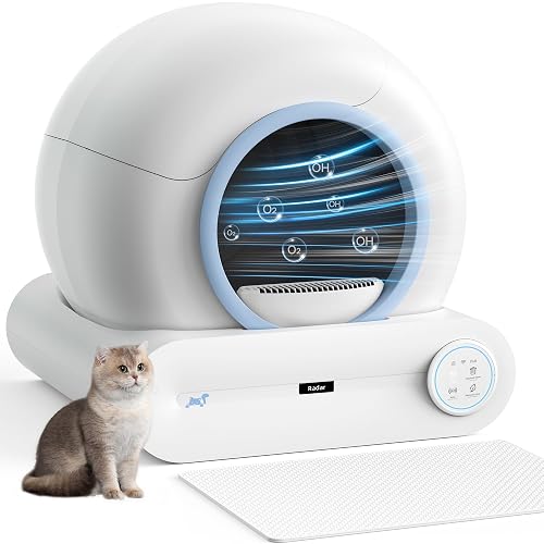 NBBX Self Cleaning Litter Box, 2026 Upgraded Automatic Cat Litter Box for Cats, Multiple Cleaning Tools & Mat, 68L+9L Large Capacity Robot, Suitable for Medium Cats and Kittens, APP Control - Blue