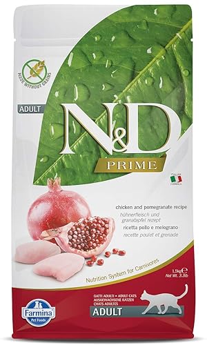 N&D FARMINA PET FOODS Grain Free Chicken and Pomegranate Dry Adult Cat Food, 1.5 Kg,Pack of 1