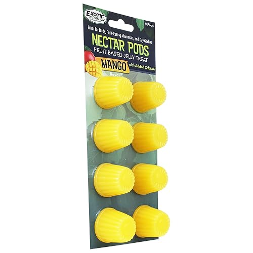 Nectar Pods (Honey) - Calcium-Fortified Jelly Fruit Treat - Sugar Gliders, Marmosets, Squirrels, Parrots, Cockatiels, Parakeets, Lovebirds, Conures, Hamsters, Geckos, Kinkajous & Other Small Pets…