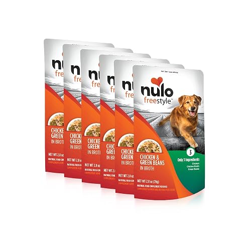 Nulo Freestyle Chicken & Green Beans in Broth Real Meat Dog Food Topper, 2.8 Ounce (Pack of 6)