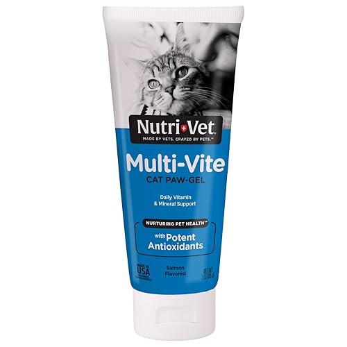 Nutri-Vet Multi-Vite Paw Gel for Cats, Daily Vitamin, Kitten Supplies, Immune Support, Cat Vitamin, Potent Antioxidants, Multi-Vitamin Paw Gel, Senior Feline Supplements, 3 oz