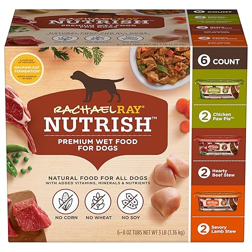 Nutrish Rachael Ray Savory Favorites Wet Dog Food Variety Pack, 8 oz. Tubs (Pack of 6)