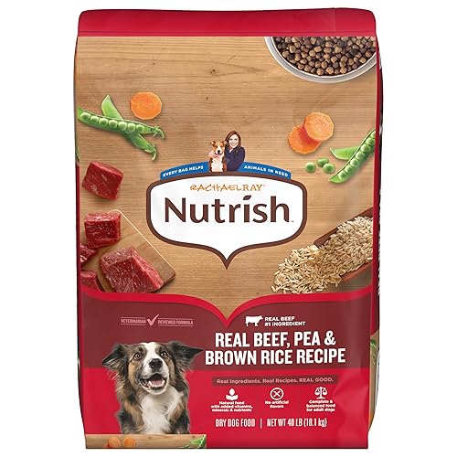 Nutrish Real Beef, Pea & Brown Rice Recipe Whole Health Blend Dry Dog Food, 40 lb. Bag, Packaging May Vary (Rachael Ray)