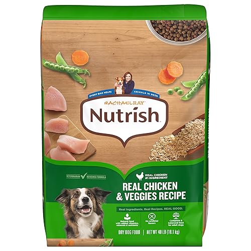 Nutrish Real Chicken & Veggies Recipe Whole Health Blend Dry Dog Food, 40 lb. Bag, Packaging May Vary (Rachael Ray)