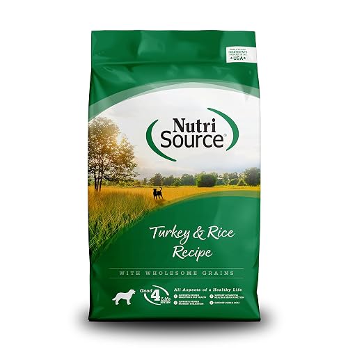 NutriSource Dog Food, Made with Turkey & Rice, with Wholesome Grains, 30LB, Dry Dog Food