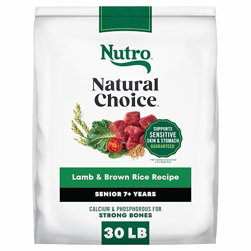 Nutro Natural Choice Senior Dog Food Dry Recipe, Lamb and Brown Rice Recipe, Dry Dog Food, 30 lb. Bag