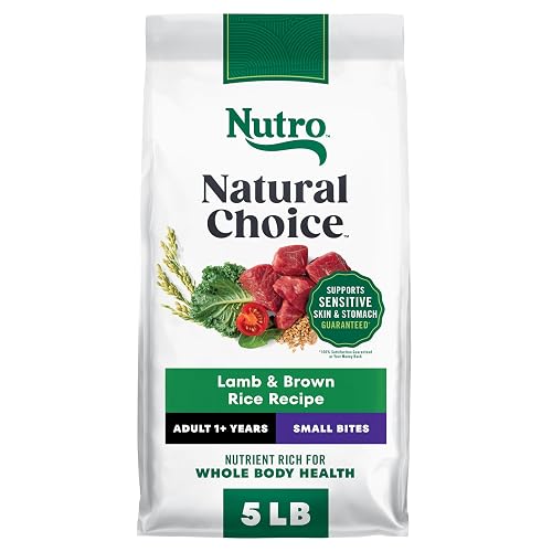 Nutro Natural Choice Small Bites Dry Dog Food, Adult Dog Food Dry Lamb & Brown Rice Recipe, 5 lbs.