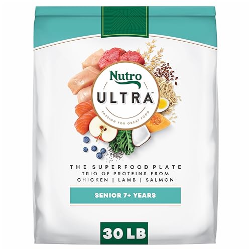 Nutro Ultra Senior Dry Dog Food, Senior Dog Food Dry Recipe with a Trio of Proteins from Chicken, Lamb and Salmon, 30 lb. Bag