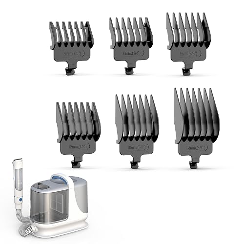 oneisall 6Pcs Attachment Guide Comb Guards for BM3 Dog Grooming Vacuum, 3/6/9/12/15/18mm Professional Trimming Combs for All Body Parts