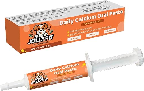 Oral Calcium for Whelping Dogs & Cats, Fast-Absorbing Calcium for Dogs, Supports Whelping Labor and Milk Production, Enhances Colostrum for Puppies, Daily Calcium Supplement for Pets - 1 oz (1)